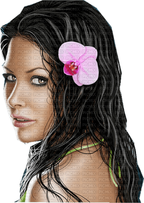 Woman Pink Orchid Black  - Bogusia - zadarmo png