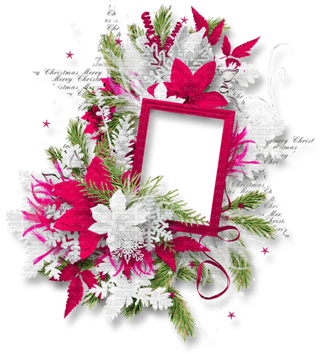 Christmas.Winter.Deco.Green.White.Pink - PNG gratuit