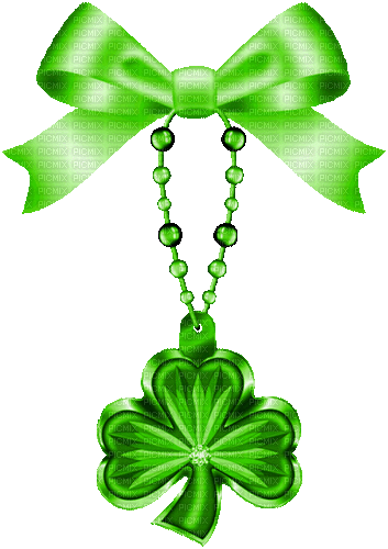 Clover Charm.Bow.Green.Animated - KittyKatLuv65 - Free animated GIF