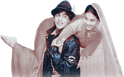 soave bollywood Shahrukh khan couple  blue brown - 免费PNG