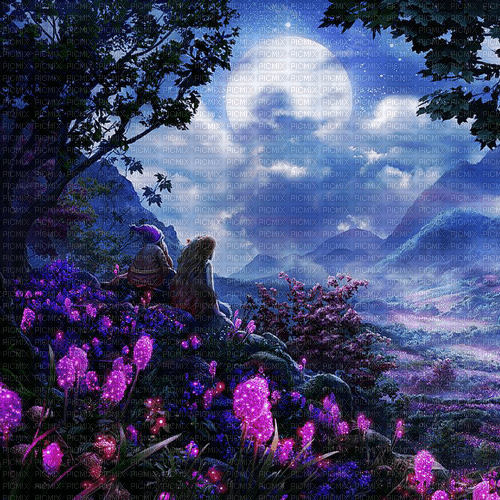 Y.A.M._Fantasy Landscape moon background - zdarma png
