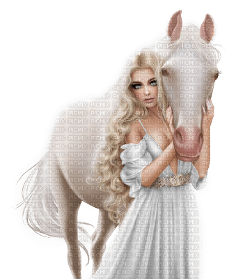 kvinna-häst--woman and horse - PNG gratuit