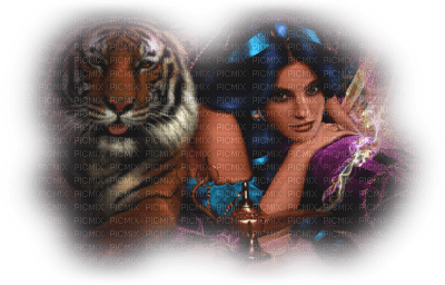 cecily-femme et tigre - 免费PNG