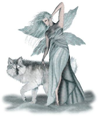 woman with wolf bp - δωρεάν png