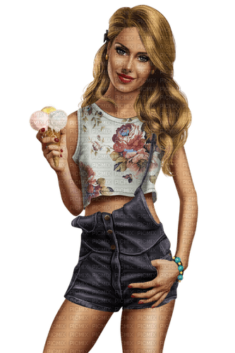summer icecream woman - png gratuito