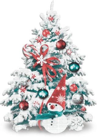 soave deco christmas tree snowman pink teal - 無料png