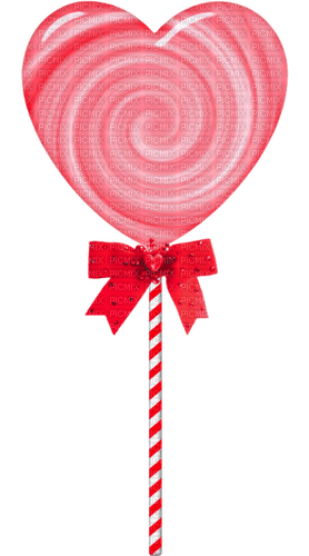 Heart.Lollipop.White.Red - 免费PNG