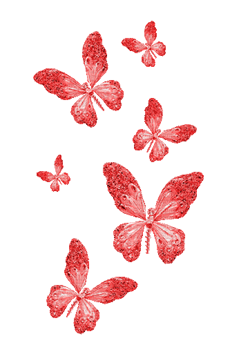 Animated.Butterflies.Red - By KittyKatLuv65 - Bezmaksas animēts GIF