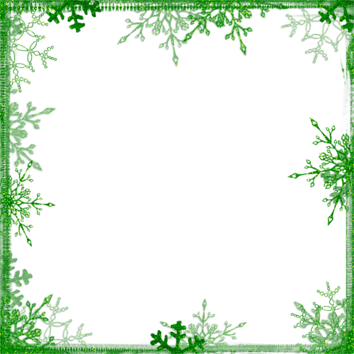 Snowflake.Frame.Green - ücretsiz png