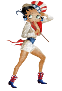 Kathleen Reynolds 4th July American USA Betty Boop - png gratuito