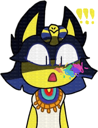 Ankha with rainbow coloured nosebleed - png grátis