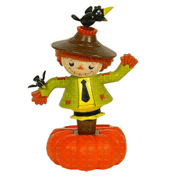 Autumn Fall Scarecrow - Free animated GIF