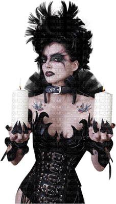 Kaz_Creations Woman Femme Gothic Candles Black - gratis png