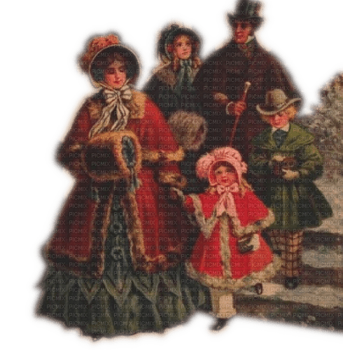 Rena Vintage Winter Familie Family - zdarma png