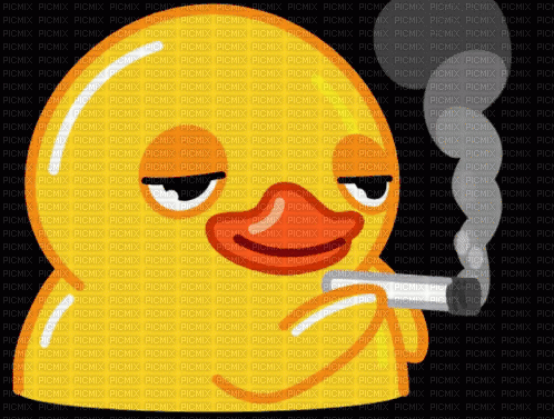 smoking duck - Gratis animeret GIF