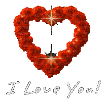 I Love You glitter rose heart animated - Free animated GIF