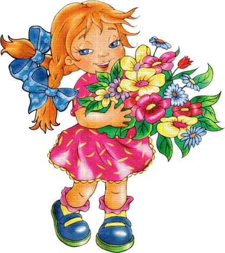 девочка с цветами, Карина - nemokama png