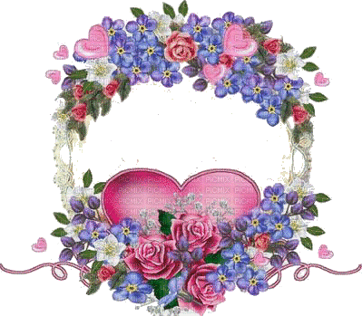coração florido - Nemokamas animacinis gif