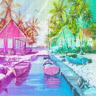 soave background animated summer tropical palm - Besplatni animirani GIF
