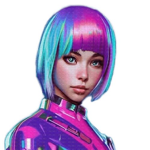 cyberpunk girl portrait - ingyenes png