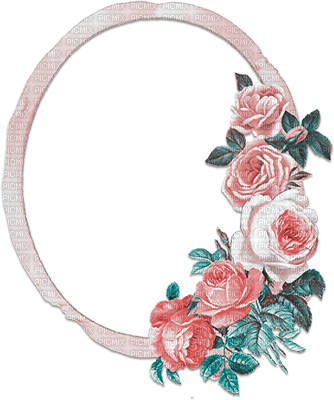 soave frame vintage oval flowers rose deco - фрее пнг