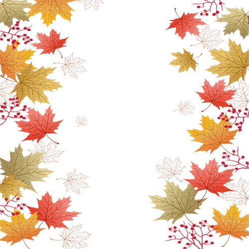 autumn leaves frame Bb2 - PNG gratuit