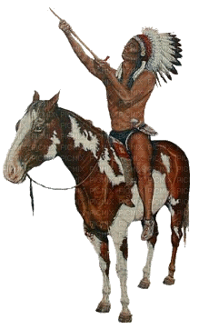 indianin na koniu - Darmowy animowany GIF