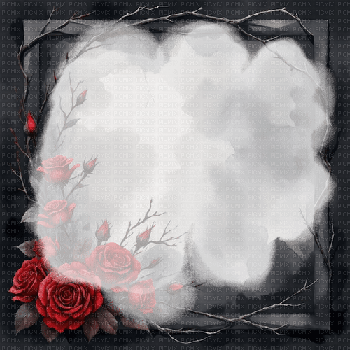 ♡§m3§♡ kawaii rose gothic frame black - zdarma png