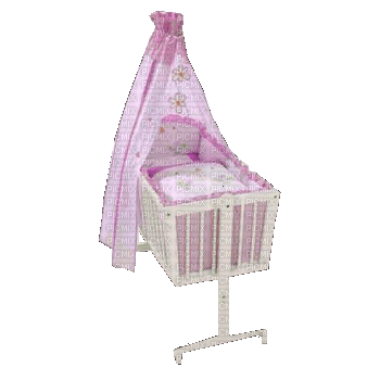 baby cradle- pink-vagga - darmowe png