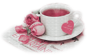 soave deco tea cup vintage flowers rose pink green - ingyenes png
