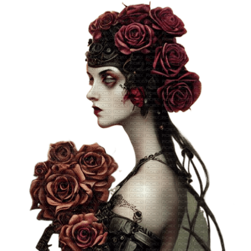 kikkapink gothic steampunk dark woman - PNG gratuit