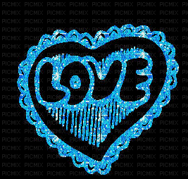 coeur bleu love - GIF animado gratis