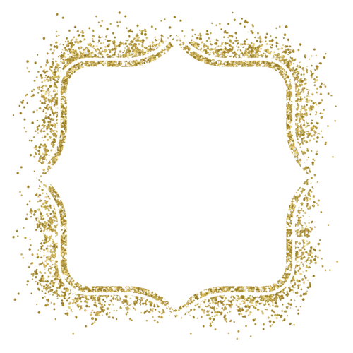 Gold Glitter Frame-Rm - PNG gratuit