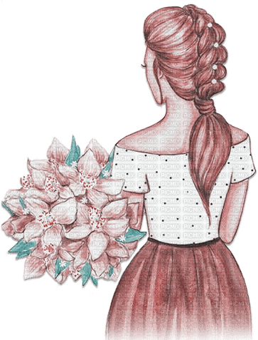 soave woman girl fashion spring summer painting - 免费PNG