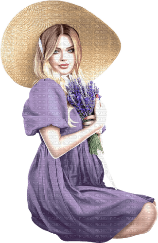 Woman with Lavender - 免费PNG