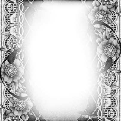 soave frame vintage flowers lace black white - png gratuito