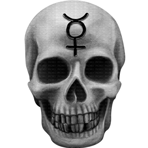 Gothic.Skull.Black.White - безплатен png