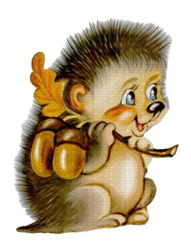 Autumn Hedgehog - Безплатен анимиран GIF