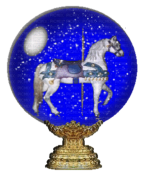 carousel horse snow globe - GIF animado grátis