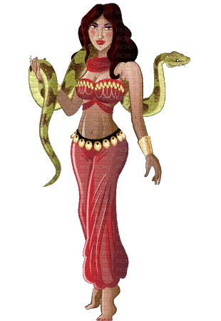 fille et le serpent,gif, Pelageya - Zdarma animovaný GIF