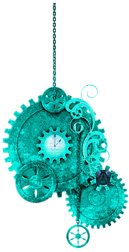 Steampunk.Gears.Teal - 無料png