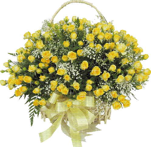 maj roses jaunes - GIF animasi gratis