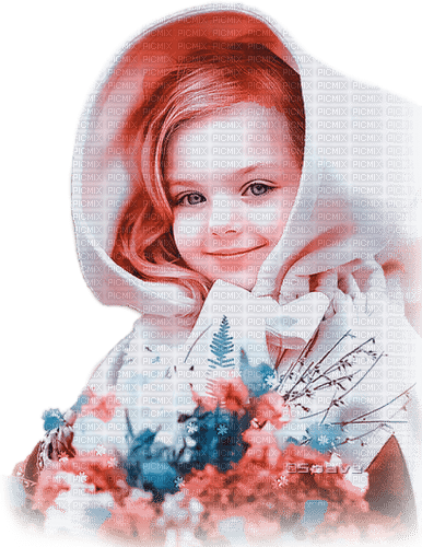 soave children girl flowers autumn winter spring - 無料png