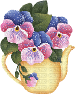 Bouquet Pansies - Free animated GIF