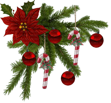 branch red ball balls kugeln tube deco  plant zweige flower fleur candy cane canne bonbons fir sapin   christmas noel xmas weihnachten Navidad рождество natal animated animation gif anime