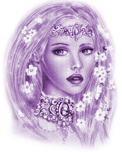 Y.A.M._Fantasy woman girl purple - zdarma png