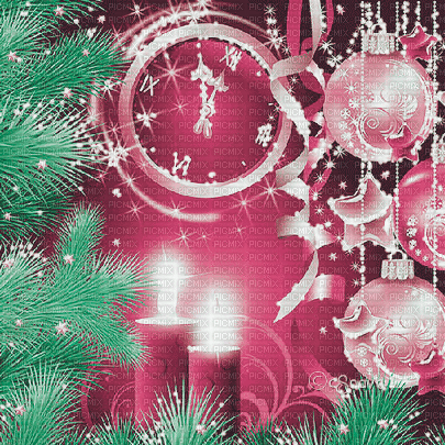 soave background animated new year christmas clock - 免费动画 GIF