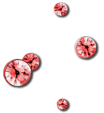 Red Clocks Deco - gratis png