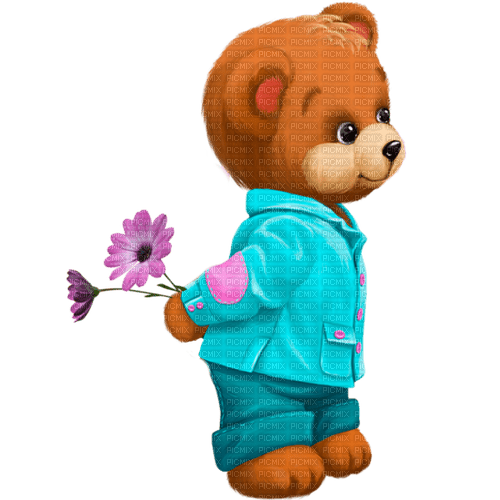 Un oso con flores - zadarmo png