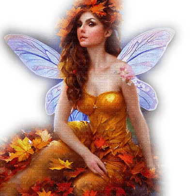kikkapink fantasy autumn woman fairy - PNG gratuit